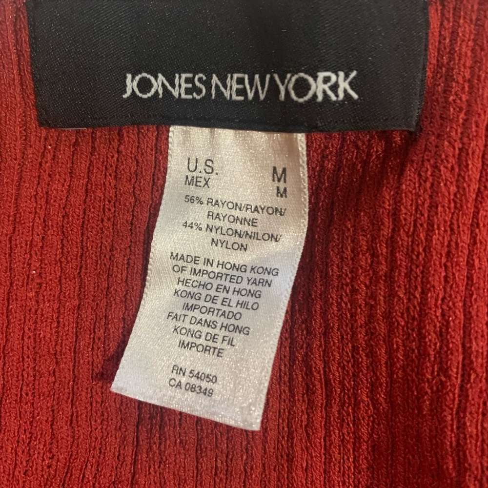 Elegant Textured Red Jones New York Red Cardigan